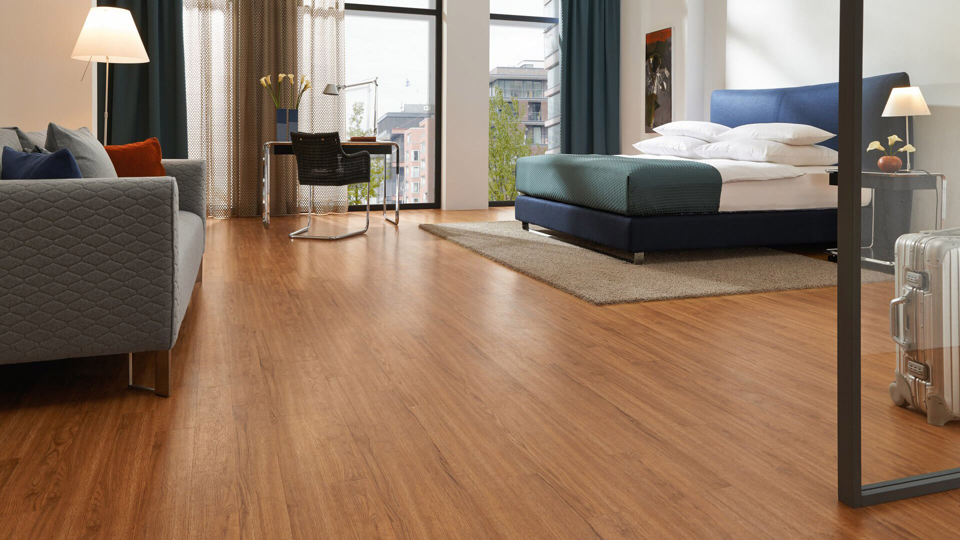 Designboden Jab Holznachbildung Hotelzimmer
