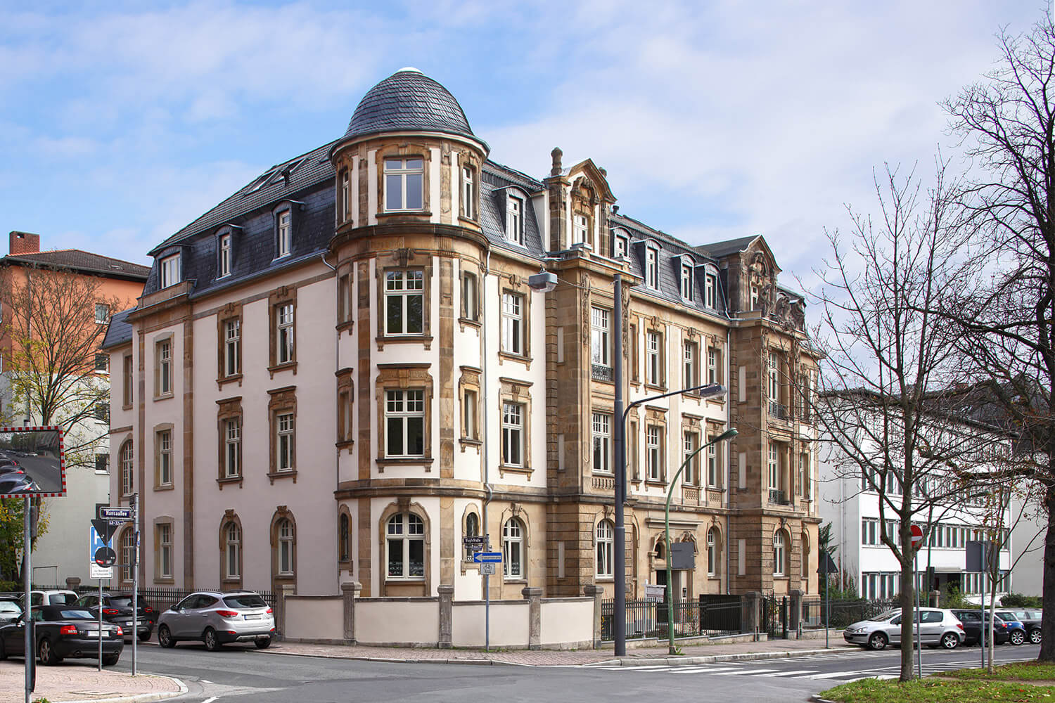 Exterior view historical building in Frankfurt