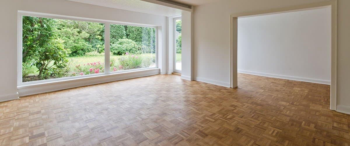 Parquet laid in a new building